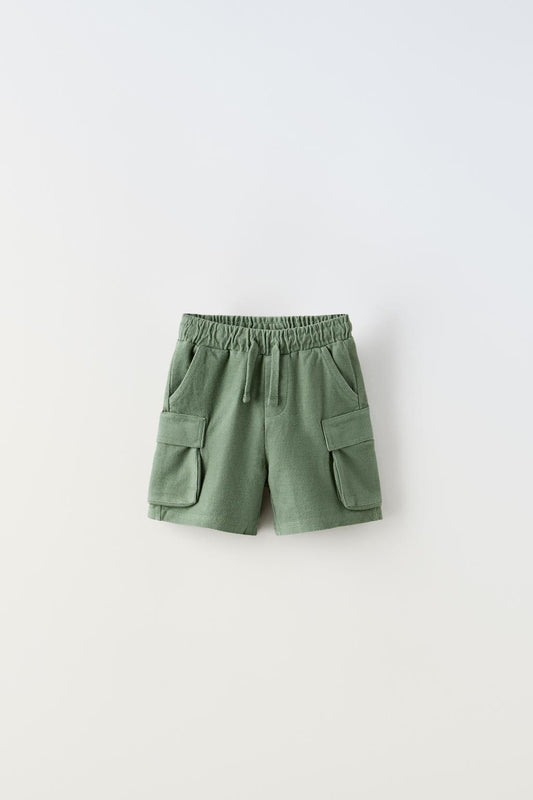 Green Cargo Bermuda Shorts