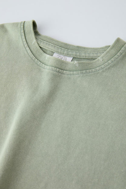 Green Faded-Effect Heavy Weight T-Shirt