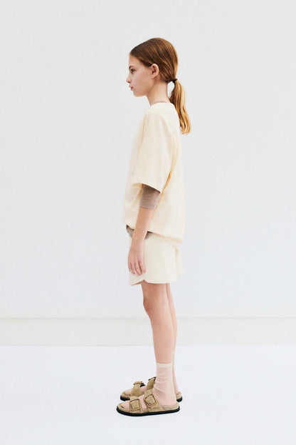 Beige Slub Knit Raglan Sleeve T-Shirt